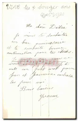 Ragazza che tiene un mazzo di rose — 'Buon compleanno' — Noyer 12564 — Verso