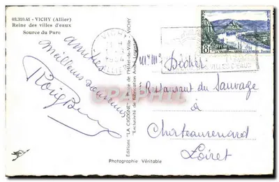 Vichy (Allier) — Rainha das cidades de águas — Edições 'LA CIGOGNE' — Verso