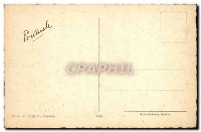 Genua — Piazza De Ferrari — widok z placu z tramwajem i historycznymi budynkami — Wydawnictwo F. CALI, nr 1546 — Rewers
