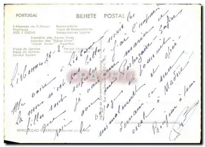 Lisbona — widok panoramiczny z akweduktem i placami — Agência de Representações Viagem — Rewers