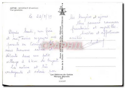 Bugeat (Corrèze) — Vista geral — Pierre ARNAUD & Cie, Editores — Verso