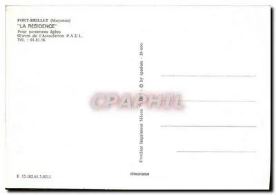 Port-Brillet (Mayenne) — 'La Résidence' per anziani — Editore Combier, Mâcon — Verso