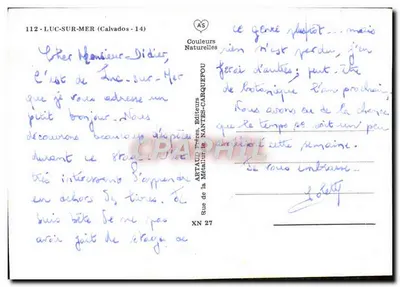 Luc-sur-Mer — 'Capital do Varech' — Couleurs Naturelles, n°112 — Verso
