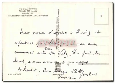 Rodez (Aveyron) — Widok lotniczy Katedry Notre-Dame XIV-XV wieku — CAPA Éditions Réunies — Rewers