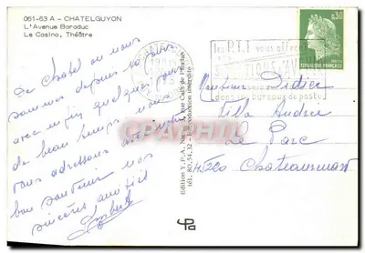 Kasyno w Châteldonie — Wyd. Y.P.A. Nr 051-63 A — Rewers