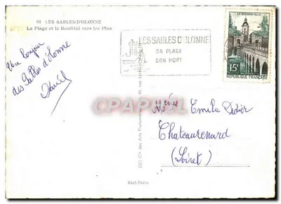 Les Sables-d'Olonne — La Plage et le Remblai vers les Pins — Cis des Arts Photomaton, 44 — Achterkant