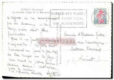 Carnac — A Grande Praia e o Brintannic — Les Éditions d'Art — Verso