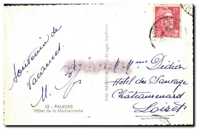 Palavas-les-Flots — Hotel Méditerranée — wyd. NARBO — Rewers