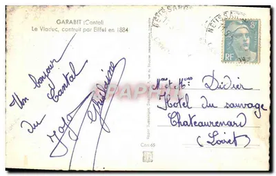 O Viaduto de Garabit — Cantal — editor Roger, n°65 — Verso