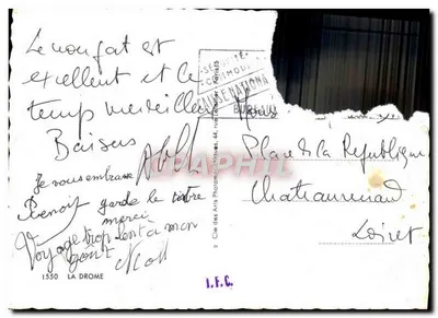 Drôme — Tarjeta postal panorámica con mapa detallado — Nougat — Reverso