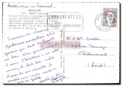 Most podnoszony w Récouvrance — Finistère — Wydawnictwo Sztuki JOS — Rewers