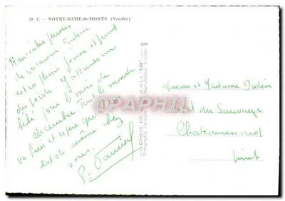 नौट्रे-दाम-दे-मॉन्ट्स — प्लेज़ का दृश्य, लाइटहाउस, होटल और चर्च — कोम्बियर (वेंडे) — पीछे