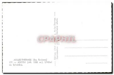 Ascou — Hotel Belvédère — Éditions d'Art « BRAC » — Rewers