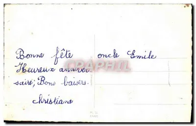 Flores e sapatos de sorte — Feliz aniversário — M. D. PARIS — Verso