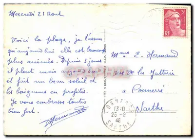 Biarritz — La Grande Plage — Editor A.A. n°23 — Reverso