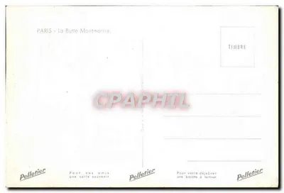 Paryż - Buttes Montmartre — widok ulicy z Sacré-Cœur na tle — wydawca Pelletier — Rewers