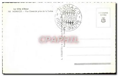 Monaco — Vista Generale presa dalla Turbie — L. Gilletta & Cie, editore — Verso