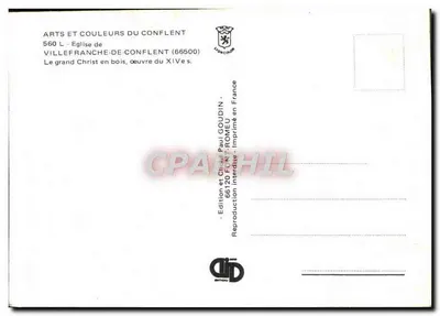 Il grande Cristo in legno — opera del XIII secolo — Edizione Paul Goudin, 66120 Font Romeu — Verso