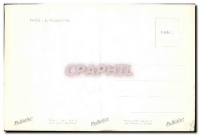 Paris - La Madeleine — éditeur Pelletier — Verso