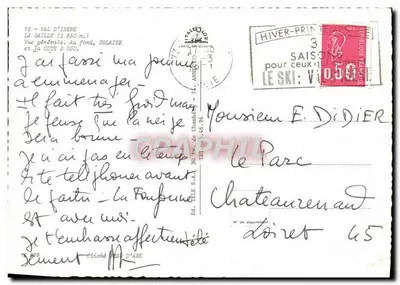 Bilhete postal moderno Vale do Isère La Daille Visão Geral Solaise — Verso