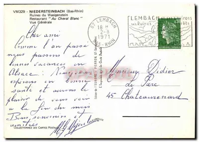 Niedersteinbach — Ruínas do Wasigenstein, aldeia e hotel — Edição da Europa — Verso