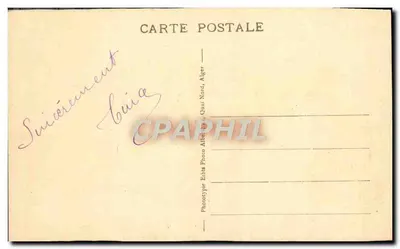 Stara pocztówka Le Kef Les Neuf Fontains Romaines Tunisie — Rewers