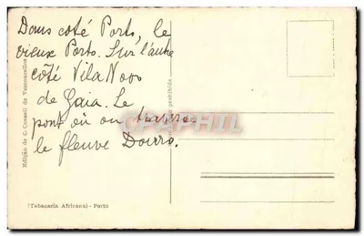 Porto, Aspecto parcial da Cidade e Ponte D. Luiz — Éd. Vasconcellos — Verso