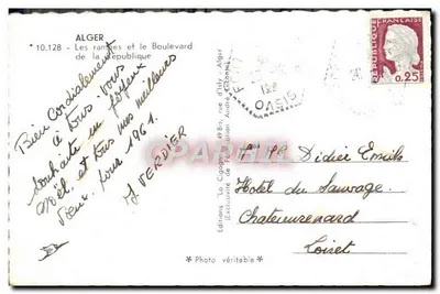 As rampas e o Boulevard de la République — Argel — Edições 'La Cigogne' n°10.128 — Verso