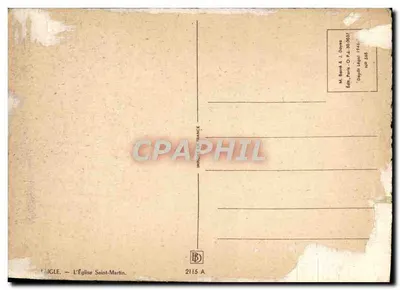L'Aigle — L'Église Saint-Martin — Éditeur M. Barré & J. Doyez, Imp. Peri, O.P. 30.0037 — Verso
