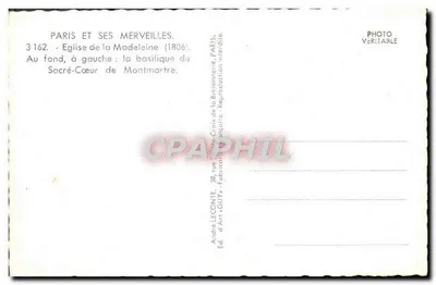 Igreja da Madeleine — Paris — Éd. GUY — Verso