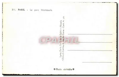 Paris - O parque Montsouris — Éditions Nozais, n°311 — Verso