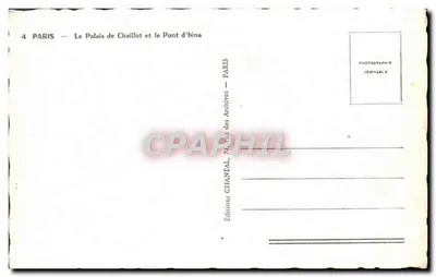 Paryż — Pałac Chaillot i Most Éna — Wydawnictwo Chantal — Rewers