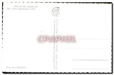 Domek Invalidów — Paryż — Éd. d'Art GUY, nr 1034 — Rewers