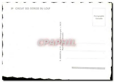 Circuito das Gorges do Lupo — carta postal ilustrada — L. Gilletta & Cie, Nice, n°29 — Verso