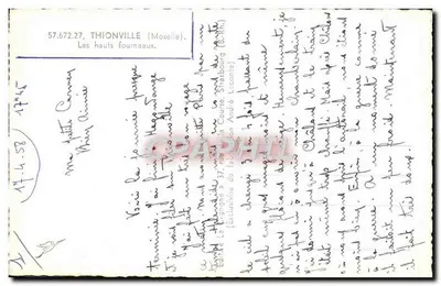 Wysokie piecownice w Thionville — Cigogne — wydawca La Cigogne, n° 57.672.27 — Rewers