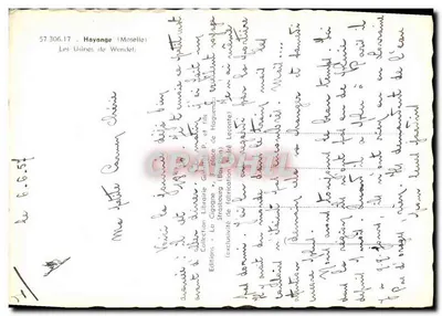 As Fábricas de Wendel — Hayange (Moselle) — Edições La Cigogne, Strasbourg — Verso