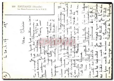 Knutange (Mosela) — Los Altos Hornos de la S.M.K. — Edición Fierron & Cie, Nîvange — Reverso