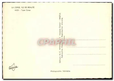 Tipo Córsega — Córsega — Edições M.-C. Miramont, Bastia — Verso