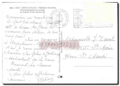 EZE VILLAGE — CÔTE D'AZUR — Éditions GILLETTE — Verso