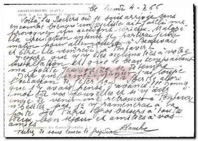 Châteaubourg (Loir-et-Cher) — Les Rochers et Groupe Scolaire — wydawca Stara pocztówka 218-20 — Rewers