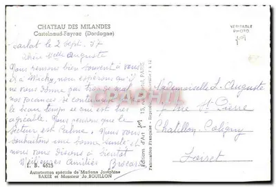 मीलान के किला — कास्टेलनॉ-फेराक (डॉर्डोन्ग) — फ्रांसीसी कला संस्करण — पीछे