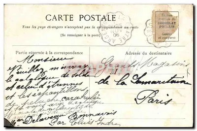 Amboise y su Castillo — Touraine — Edición especial del Chocolate Poulain — Reverso