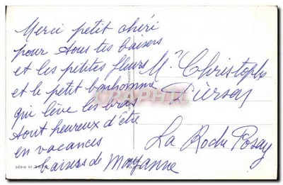 Bouquet of roses — 'Many kisses' — Series No. 3690, publisher Impr. France — Back
