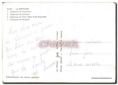 Dances bretonnes — costumes de Pont-Aven, Quimper, Pont-l'Abbé et Scrignac — éditeur Jean — Verso