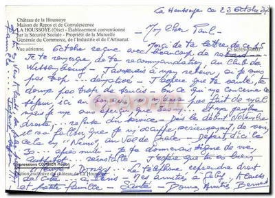 Castelo de La Houssoye — Casa de Repouso e Convalescência — Edição exclusiva do castelo de La Houssoye — Verso