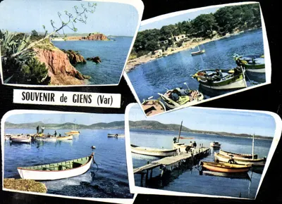 Giens (Var) — vista da costa e do porto — editor Combier
