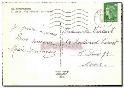 Pierrefonds — Widok z góry — Zamek — Wydawca Macon (71 S.&L.) — Rewers