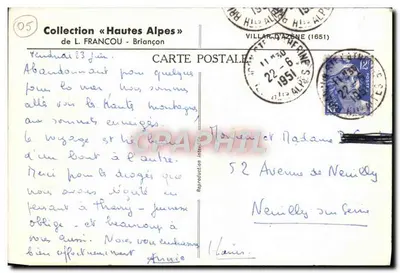 Villar-d'Azénèse — Hautes-Alpes — Kolekcja L. Francou — Rewers