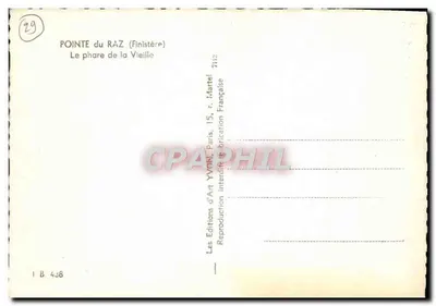 Pointe du Raz — phare de la Vieille — Éditions d'Art Yvon, Paris — Verso