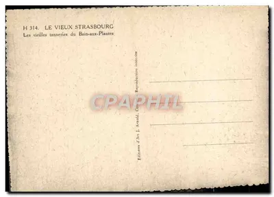 Strasbourg — Stare tanieczniki w Bain-aux-Plantes — Wydawnictwo J. Arnold — Rewers